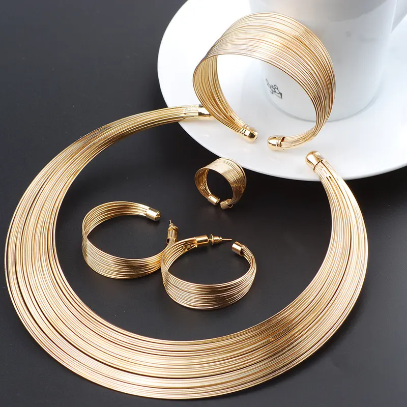 Fashion Stripe Metal Earring Set