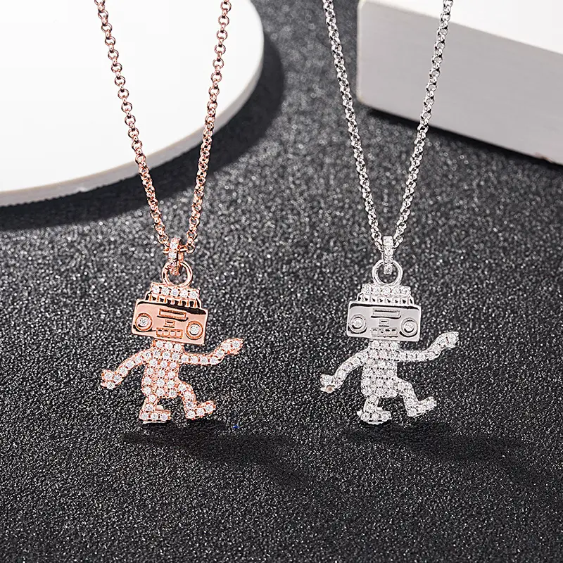 Dancing robot pendant clavicle chain