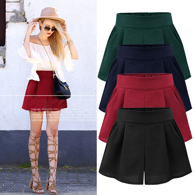 Three point high waist thin wide leg pants