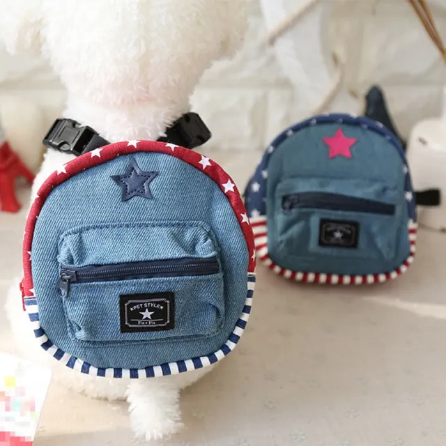 Pet denim schoolbag Red - Shop at LoveMi