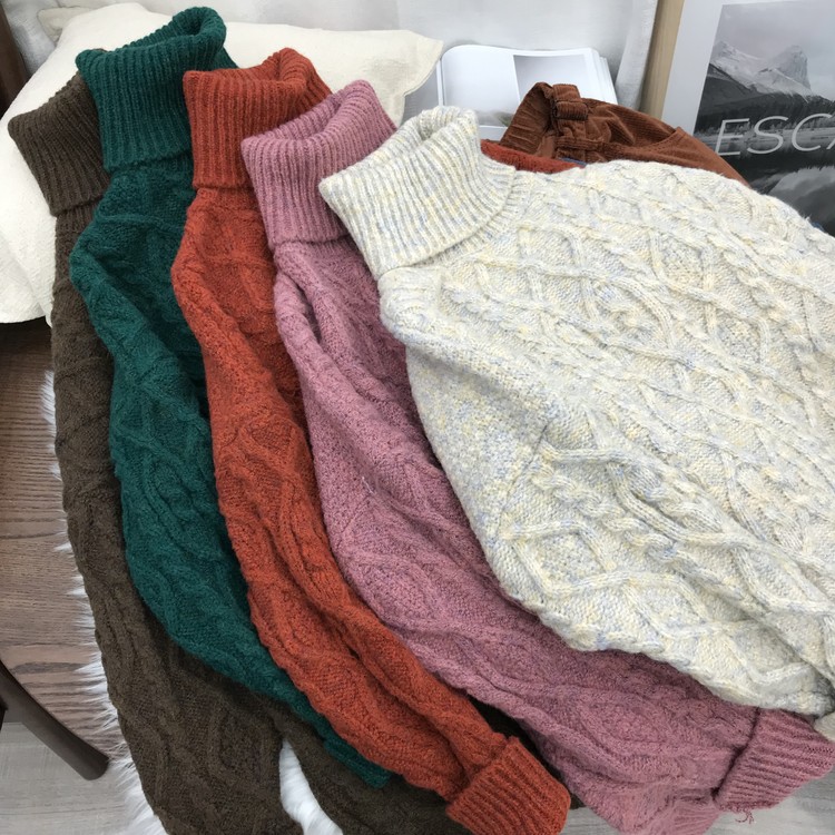 Turtleneck Hemp Sweater Jacket