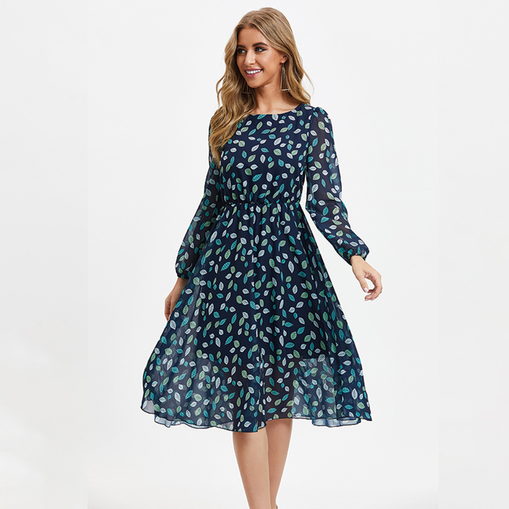 Floral long-sleeved holiday style skirt