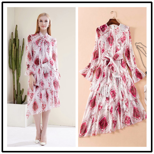 Asymmetrical long sleeve dress