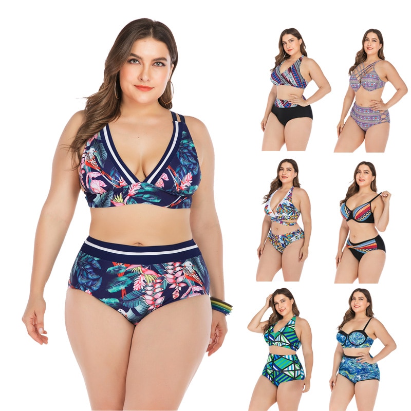 Bikini fat lady gathers big cups