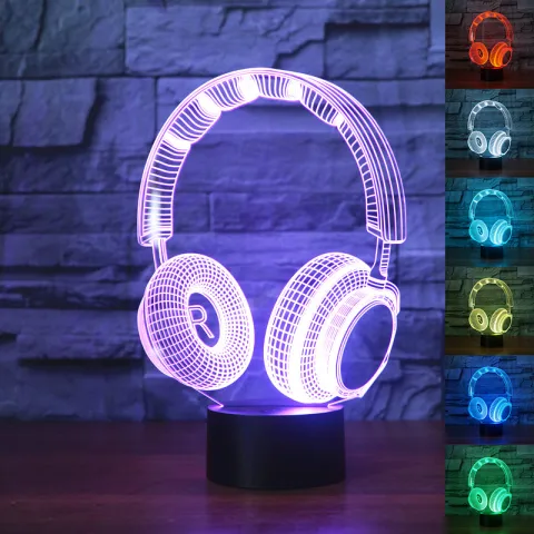 Stereo Earphone Illusion Decorative Table Lamp