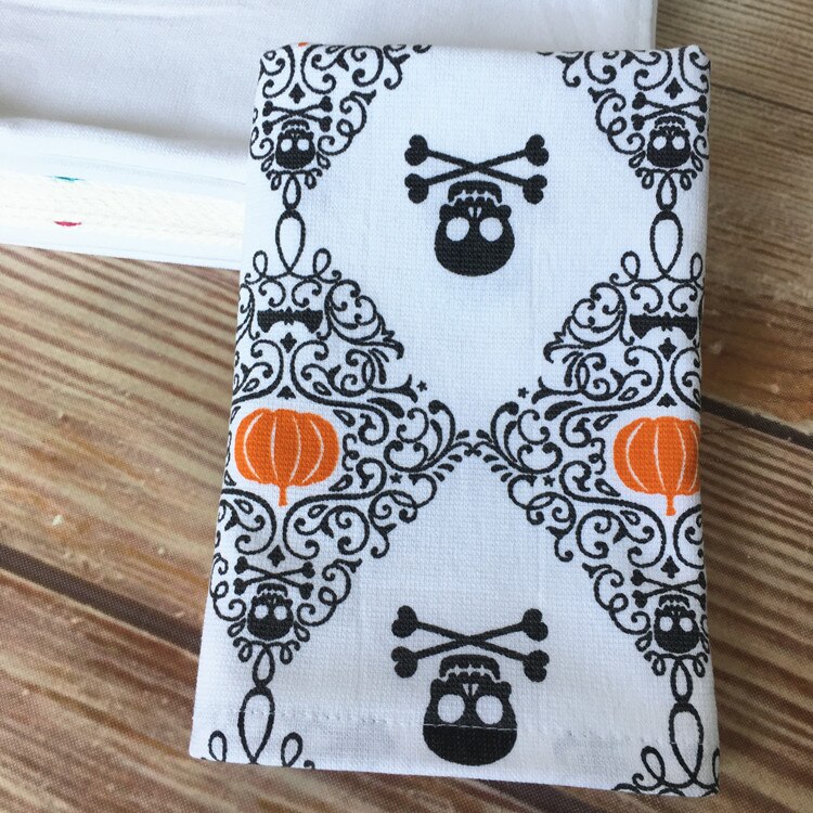 Printed cut velvet tea towel (Alphabet pumpkin)