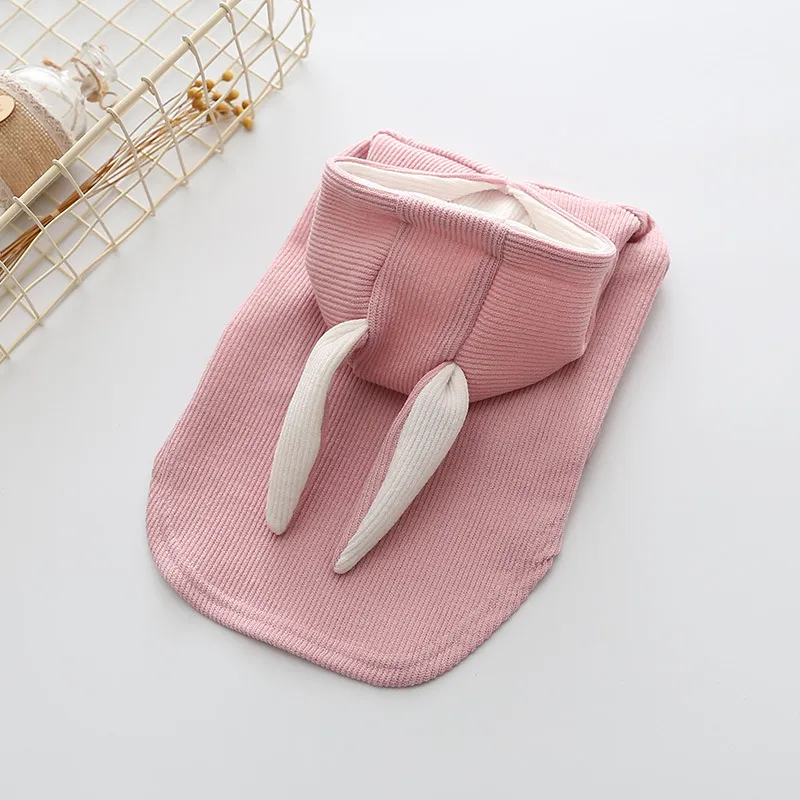 Small dog knitted sweater rabbit ears costume - Pink