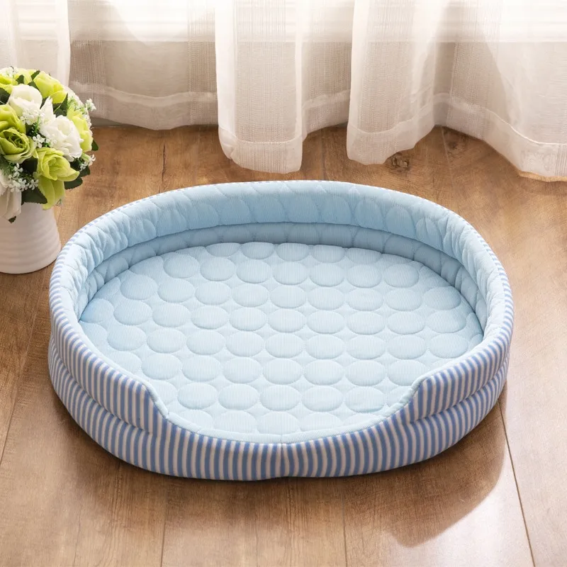 Pet Nest Ice Silk Mat Dog Mat - Blue