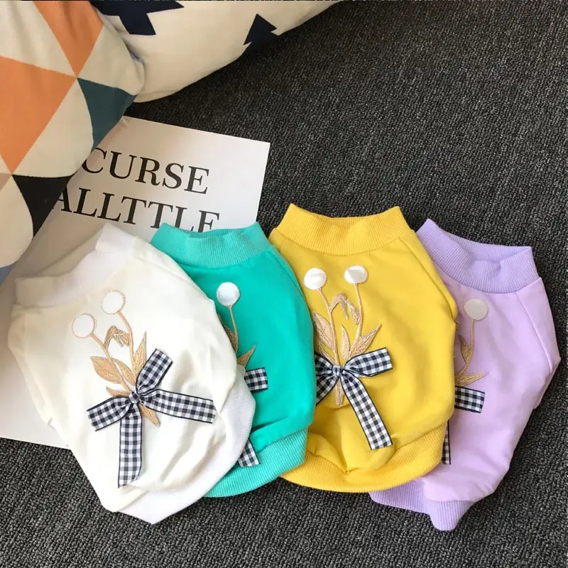 Pet dog bow T-shirt