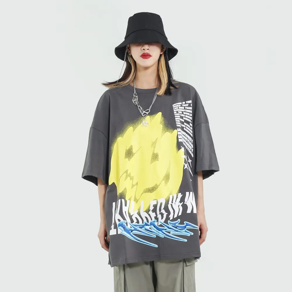 Printed loose men's short sleeves
