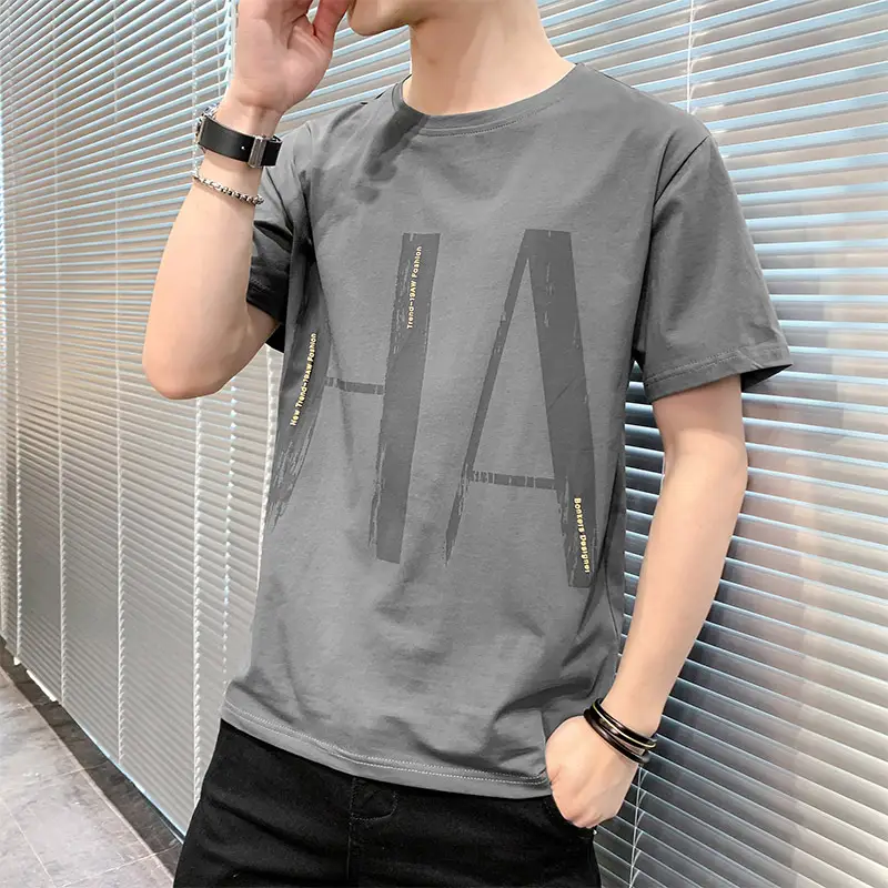 Men's loose letter short sleeve T-shirt