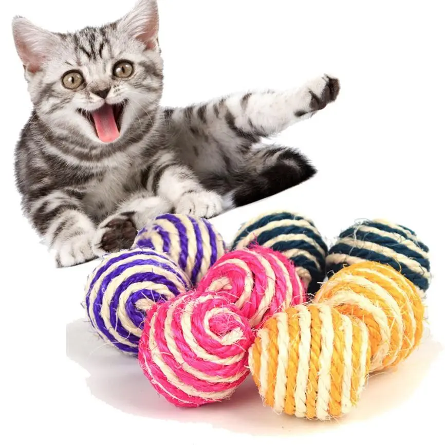 Cat scratching toy sisal tease ball