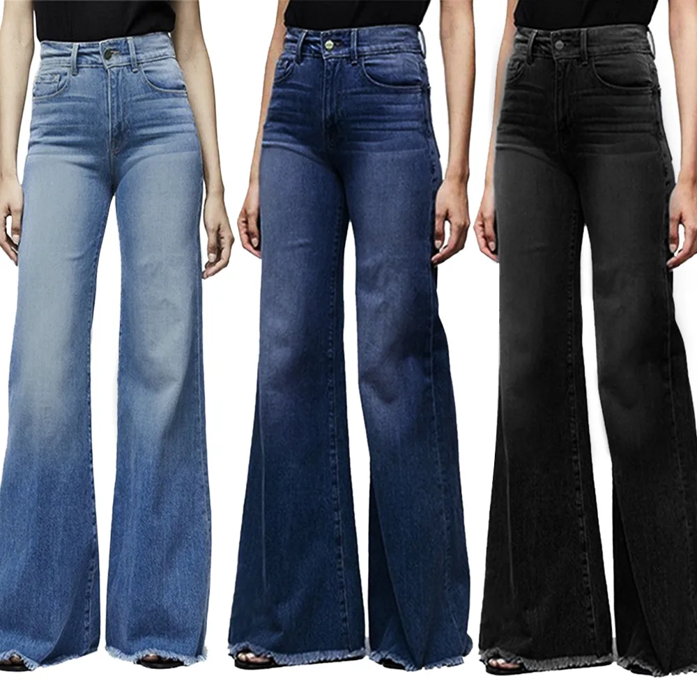 Slim Fit Flared Trousers Denim