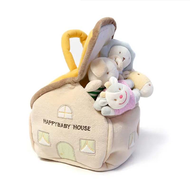 Fabric small house rattle BB stick combination set