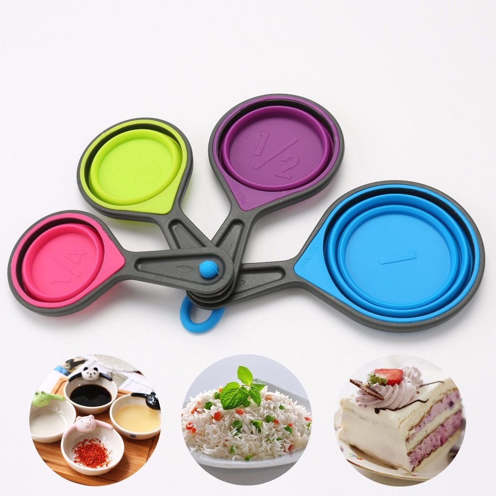 Silicone folding measuring cup
