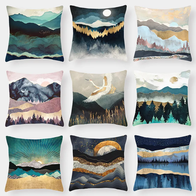 Landscape Cushion Pillow Lumbar Cover