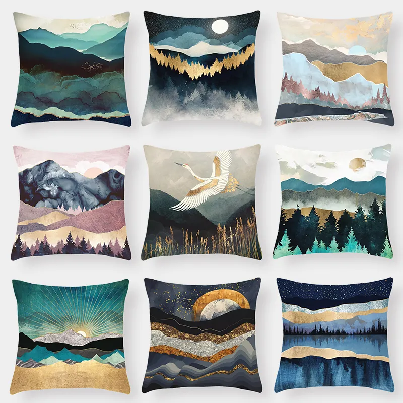 Landscape cushion pillow lumbar cover