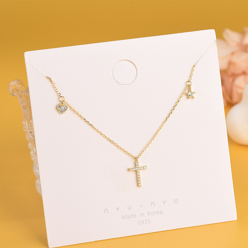 Diamond cross necklace