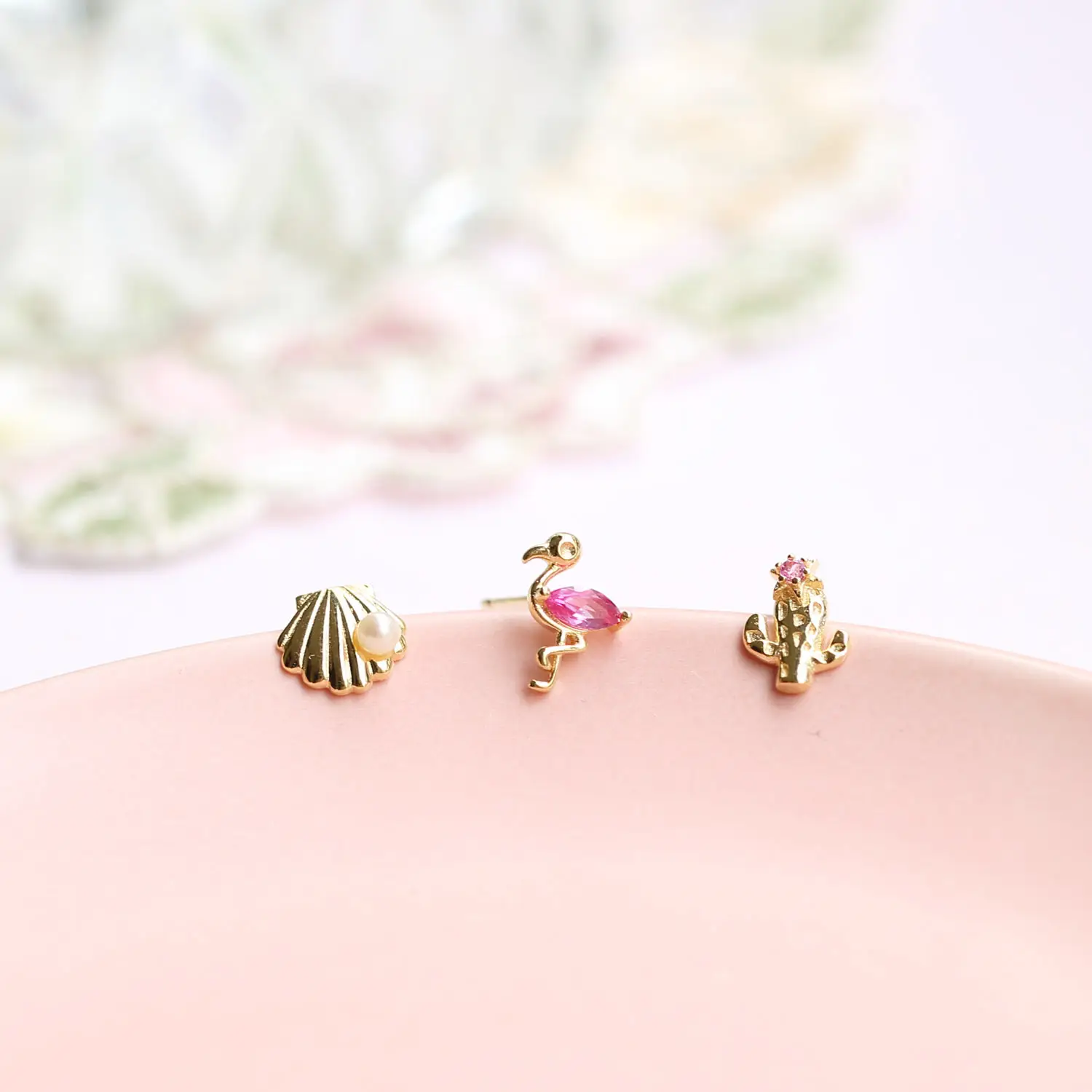 Cactus shell earrings