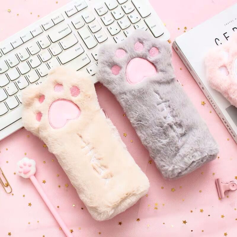 Cute plush cat's paw bag