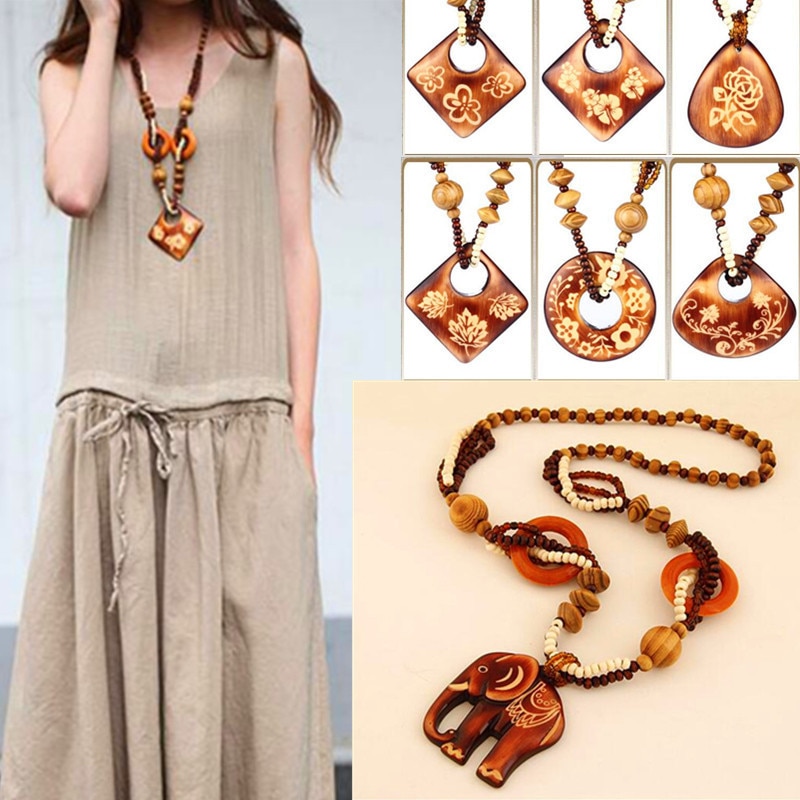 Printed wooden sweater chain