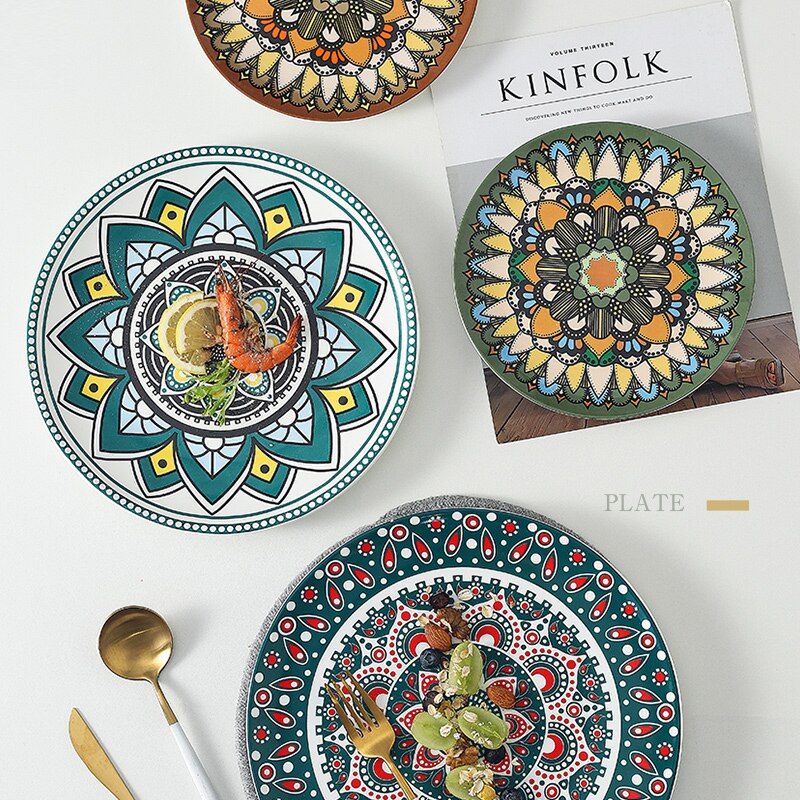 Title 1, Ceramic plate Bohemian hand-painted plate