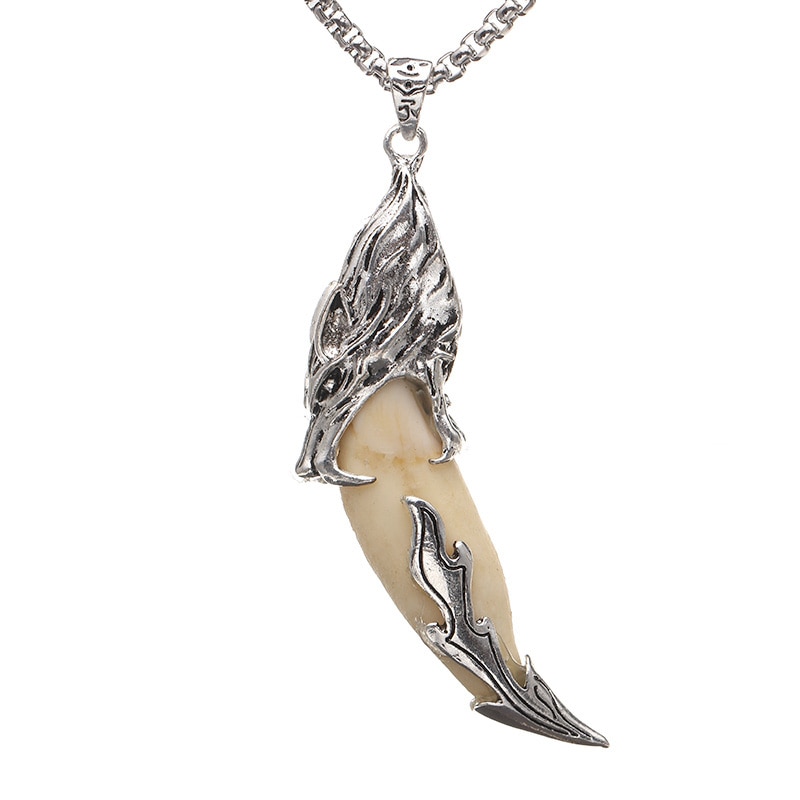 Wolf tooth pendant really black dog tooth