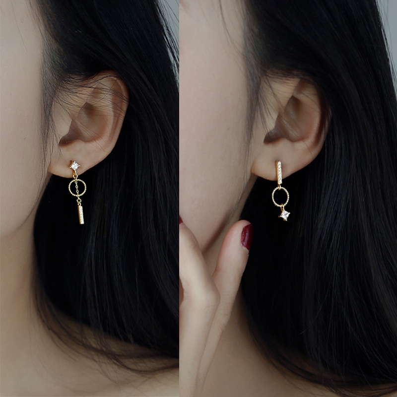 18K gold-covered geometric earrings