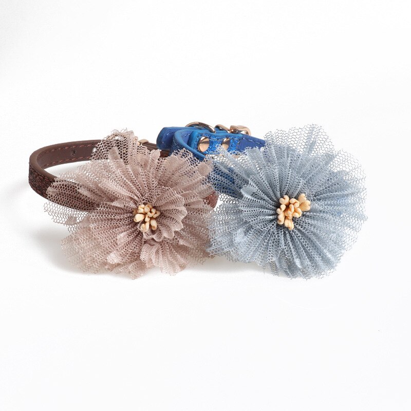 ปลอกคอสุนัขแมว ลายดอกไม้ สวยเก๋ น่ารัก ปรับขนาดได้ สายคล้องสัตว์เลี้ยงคุณภาพดี สำหรับสุนัขและแมวทุกสายพันธุ์