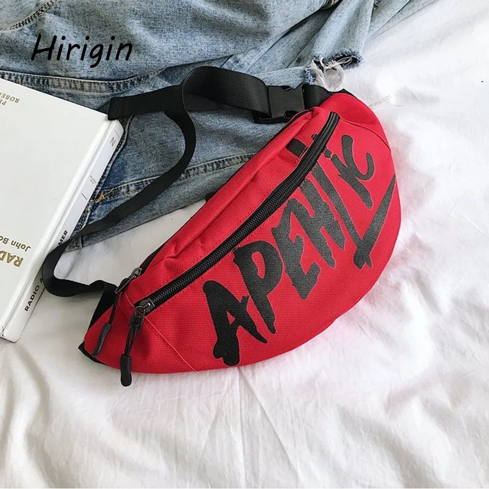 Nylon printed letters small satchel - Red