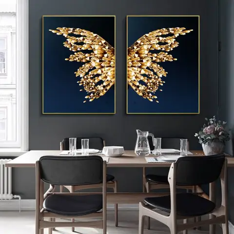 Golden Butterfly Wings Decorative Painting