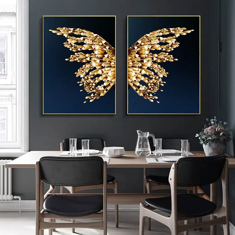 Golden Butterfly Wings Decorative Painting