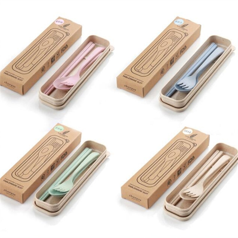 Four-piece outdoor portable student tableware