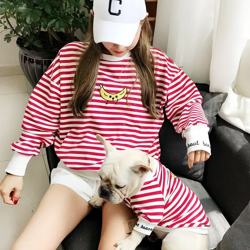 Adult Pet Striped Parent-child Outfit