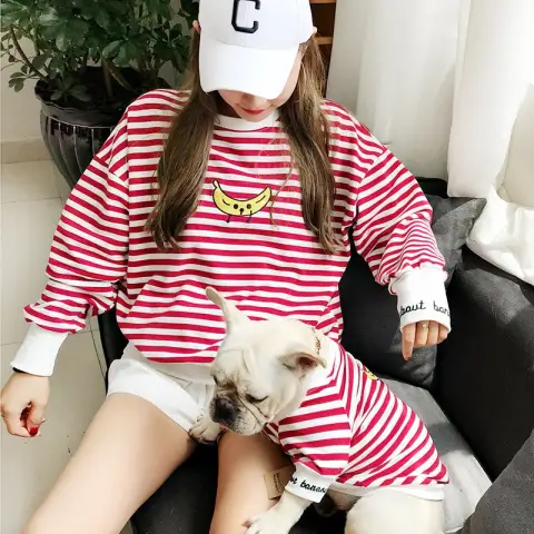 Adult Pet Striped Parent-child Outfit