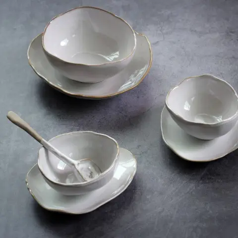 Irregular Ceramic Bowl Dinner Plate