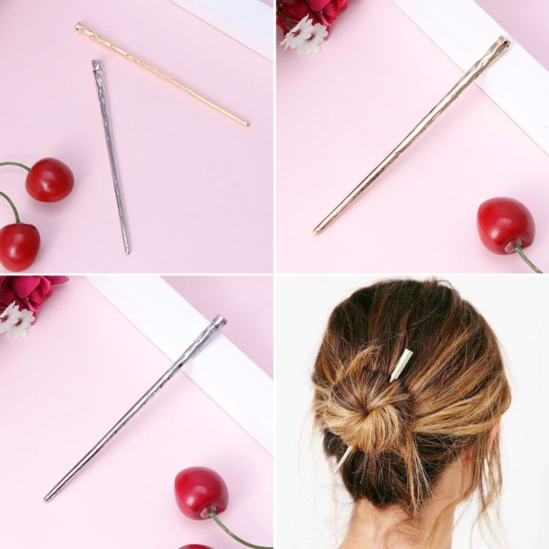 Metal rod branch hairpin