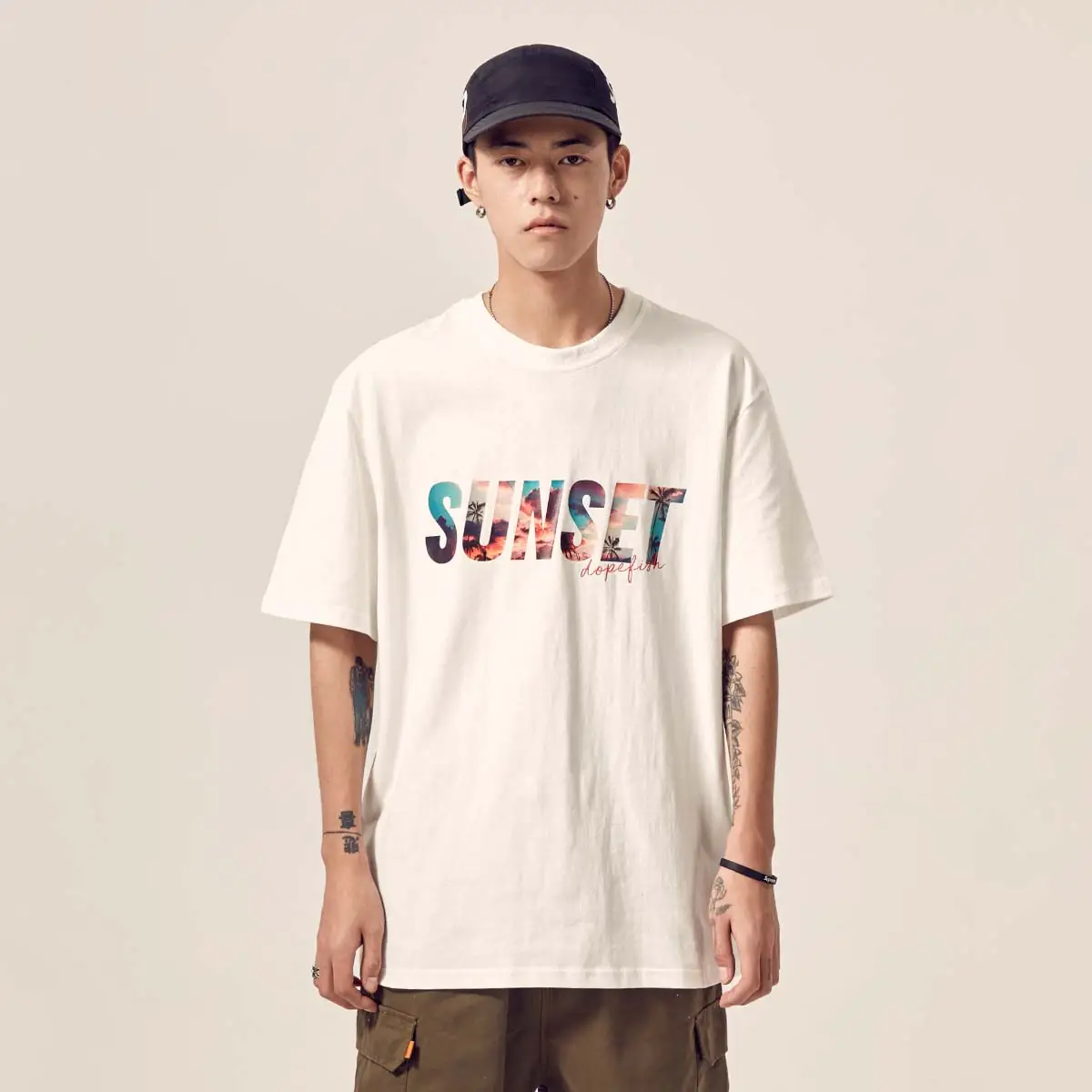 Alphabet color print T-shirt