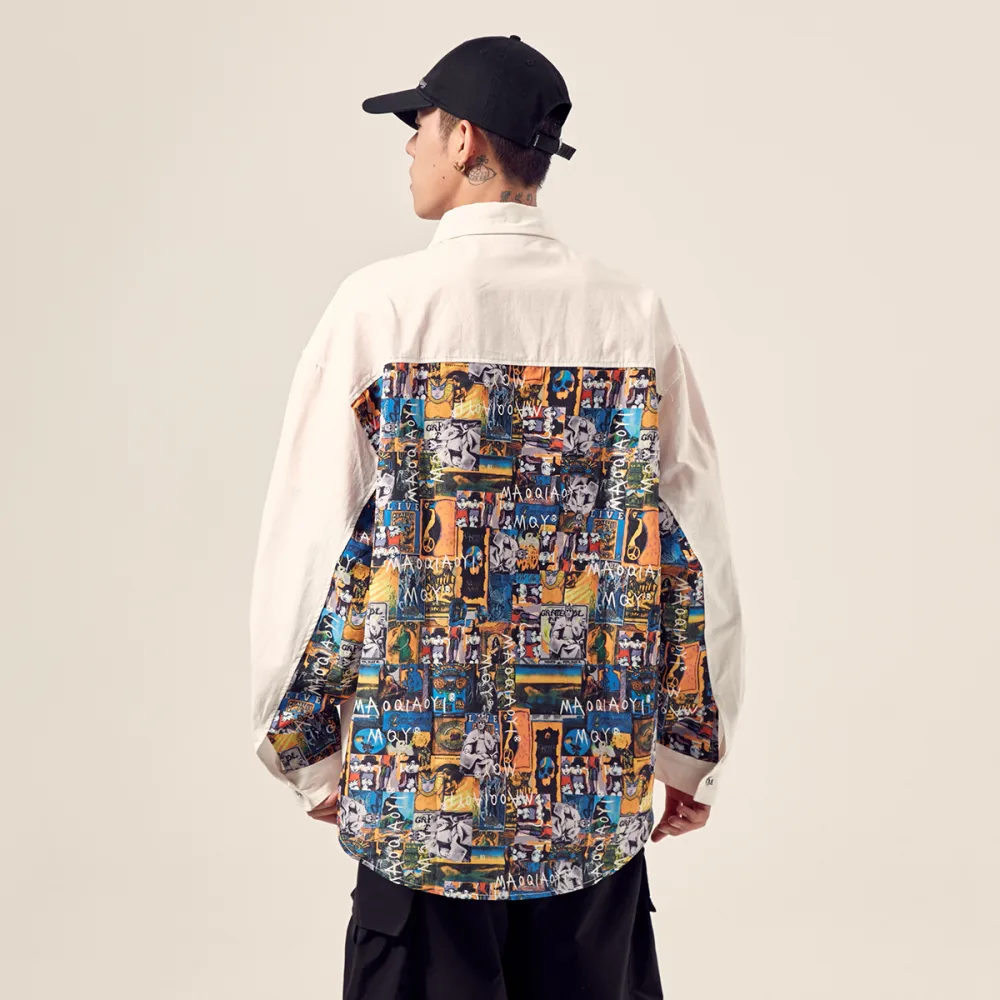 Loose Printed Top Shirt Men