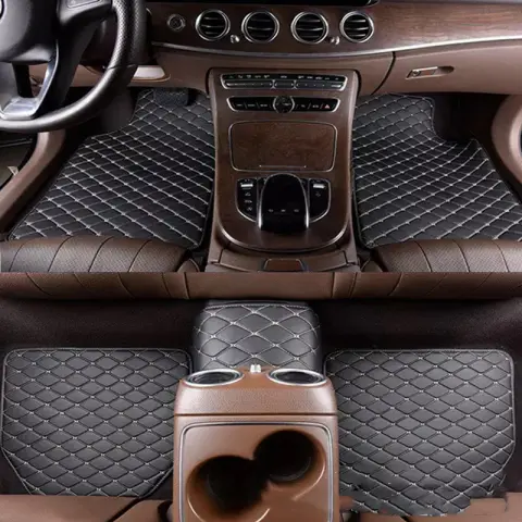 Universal Right Rudder Foot Pad Leather Quilted Embroidered Full