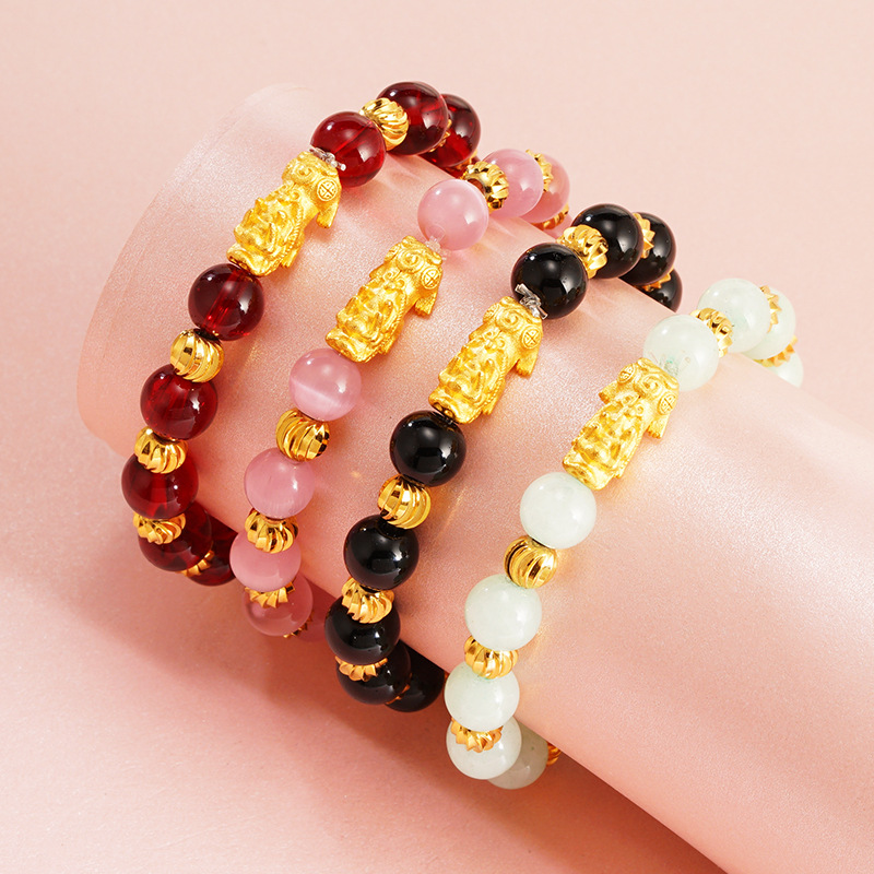 Imitation garnet beads bracelet