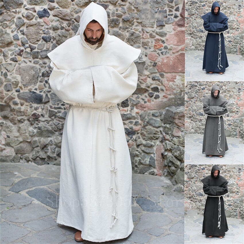 Solid color hooded cloak loose robe