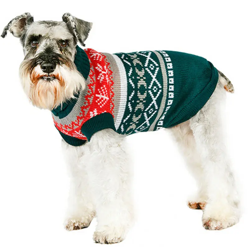 Pet Sweater Leaf Pattern Lapel