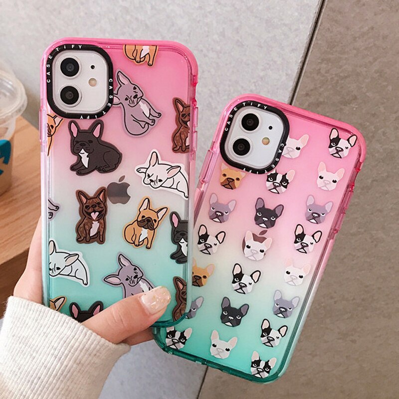 Compatible with Apple , Cute dog gradient phone case - Image 2