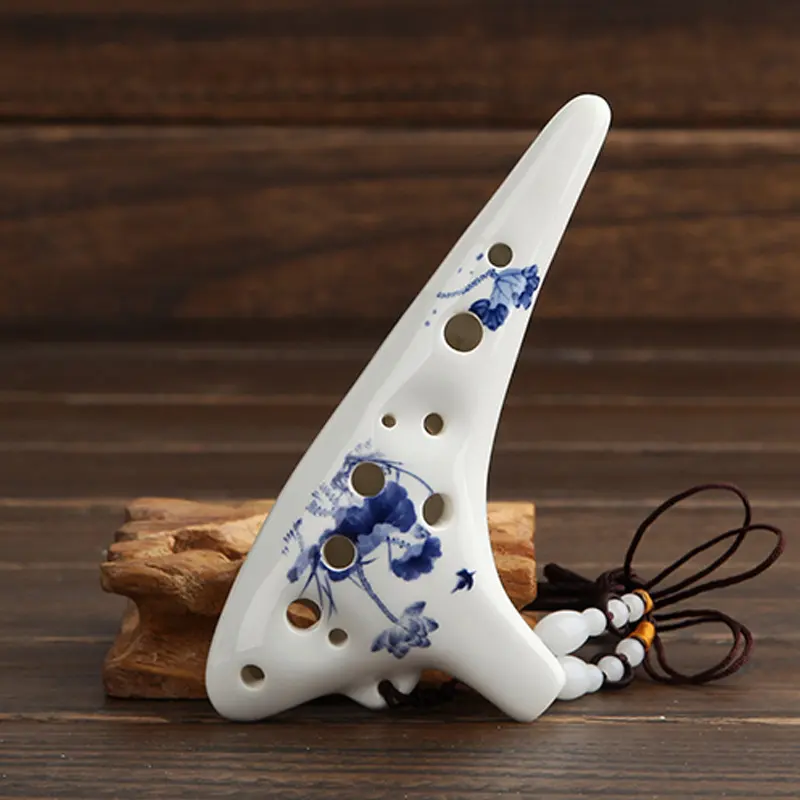12 Hole C Blue and White Ocarina