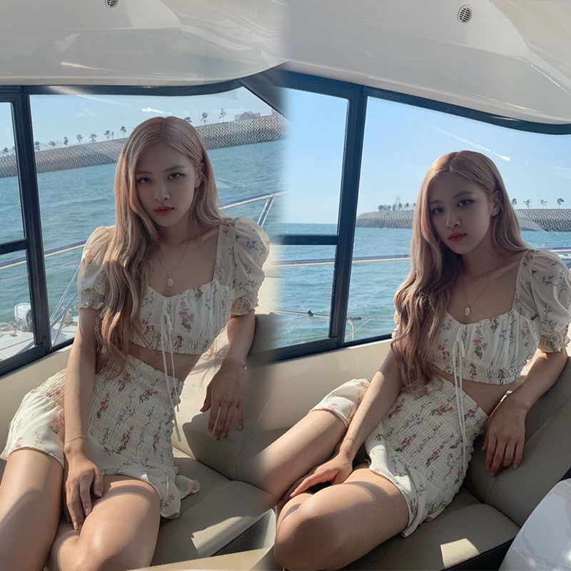 Crop top + same floral skirt