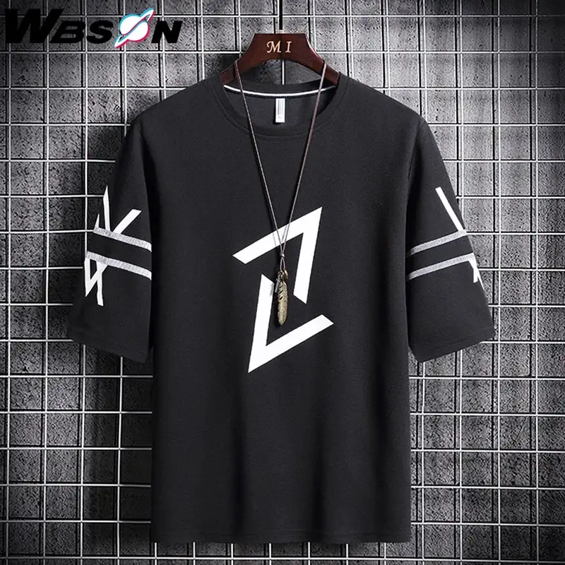 Summer men's letters casual loose T-shirt