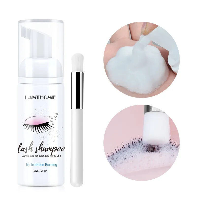 Eyelash shampoo gentle cleansing eyelash makeup remover - White