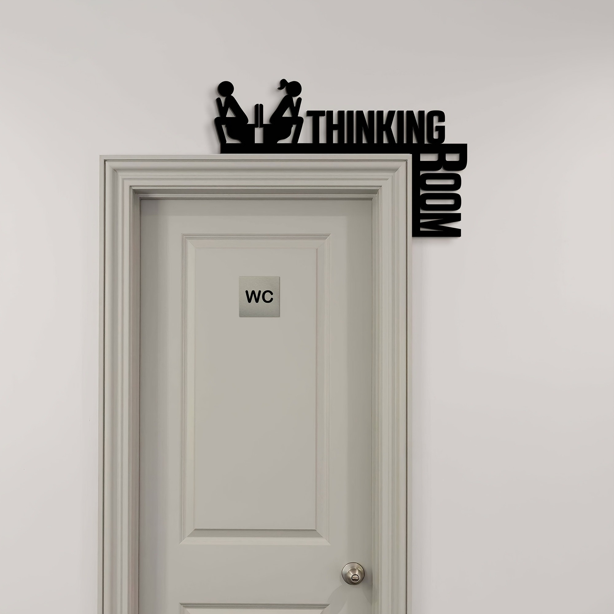 Room For Thinking Funny Bathroom Sign - Humorous Metal Toilet Door Decor — foto 6