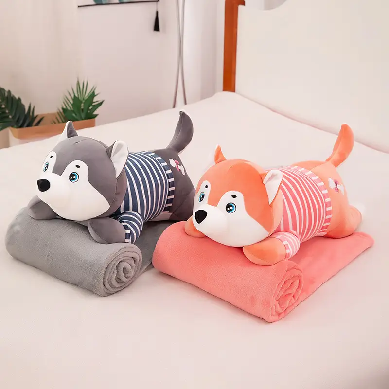 Cartoon Husky Air Conditioner Being Pillow